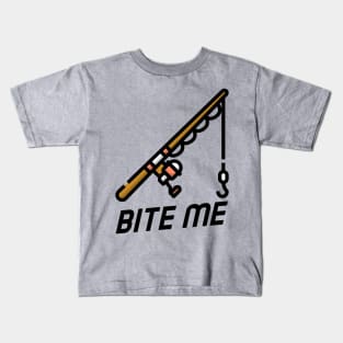 Bite Me Fishing Rod Kids T-Shirt